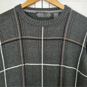 Oscar De La Renta Men’s Size L Long Sleeve Crew Neck Knit Pullover Sweater